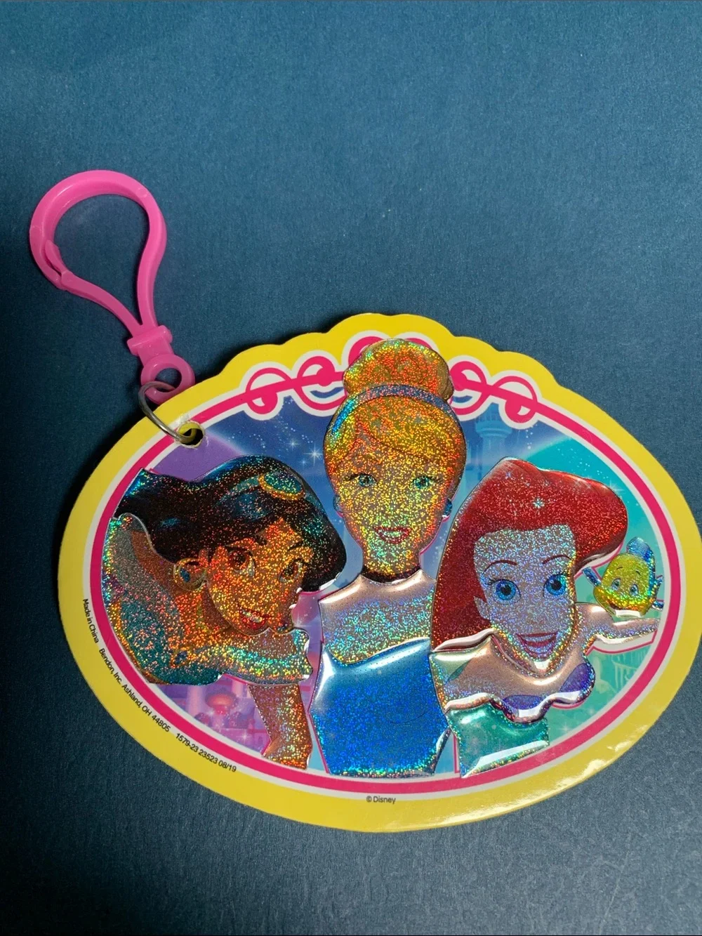 Cute & Limited Disney Princess Holographic Bag Charm. Pre-Owned. Size:4x3.